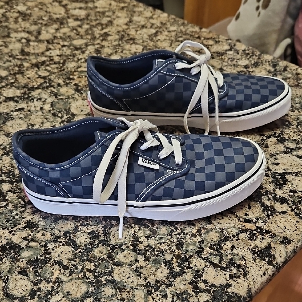 Vans Navy Checkered Lace-Up Shoes Girls